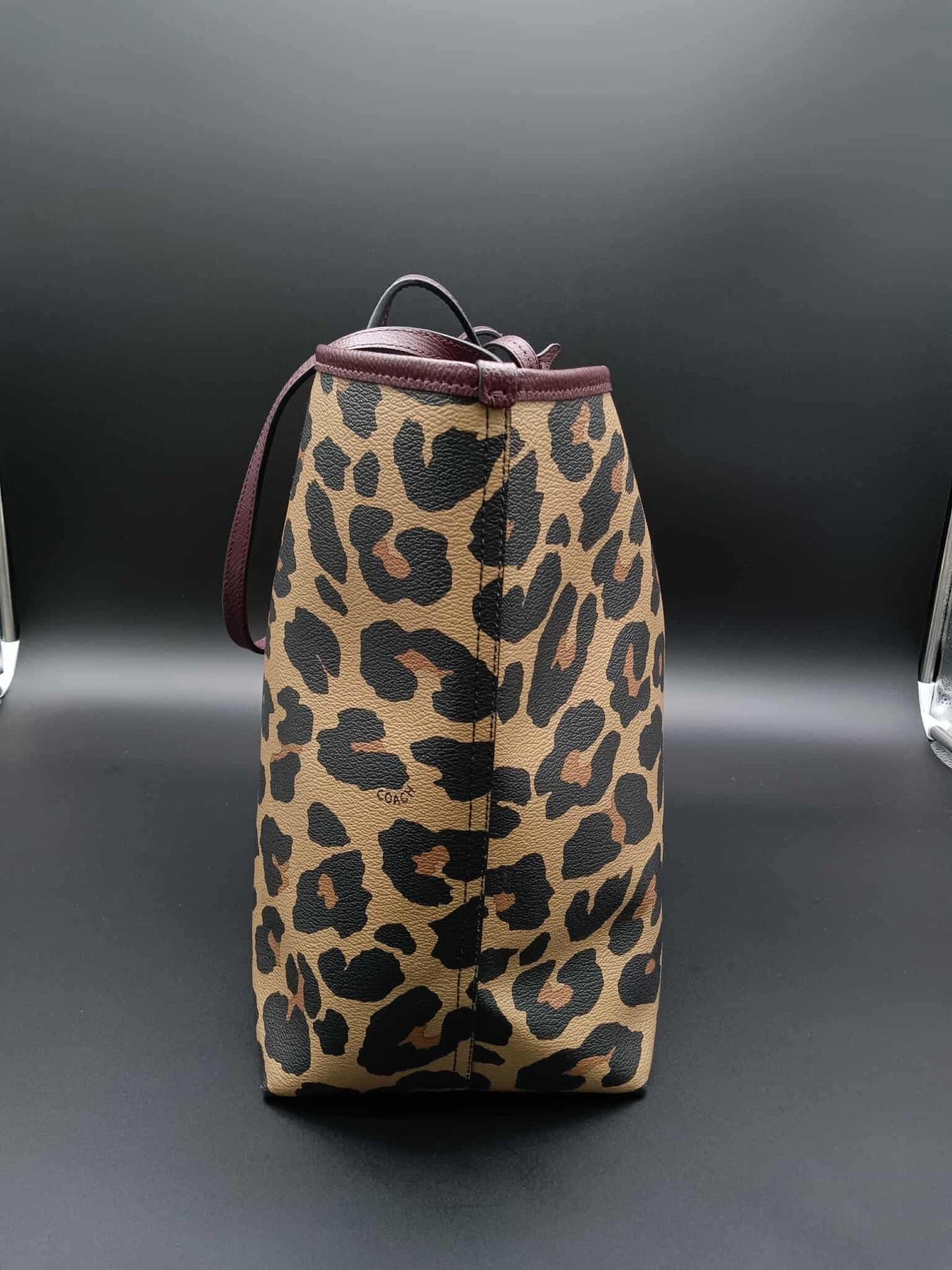COACH Reversible City Tote With Leopard Print