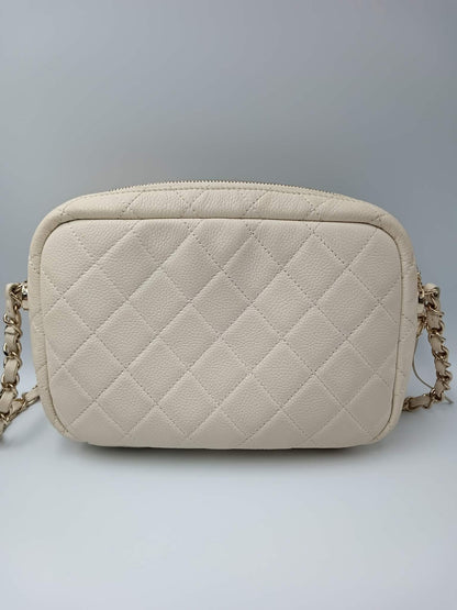 CHANEL Caviar Quilted Fringe Chain Bag