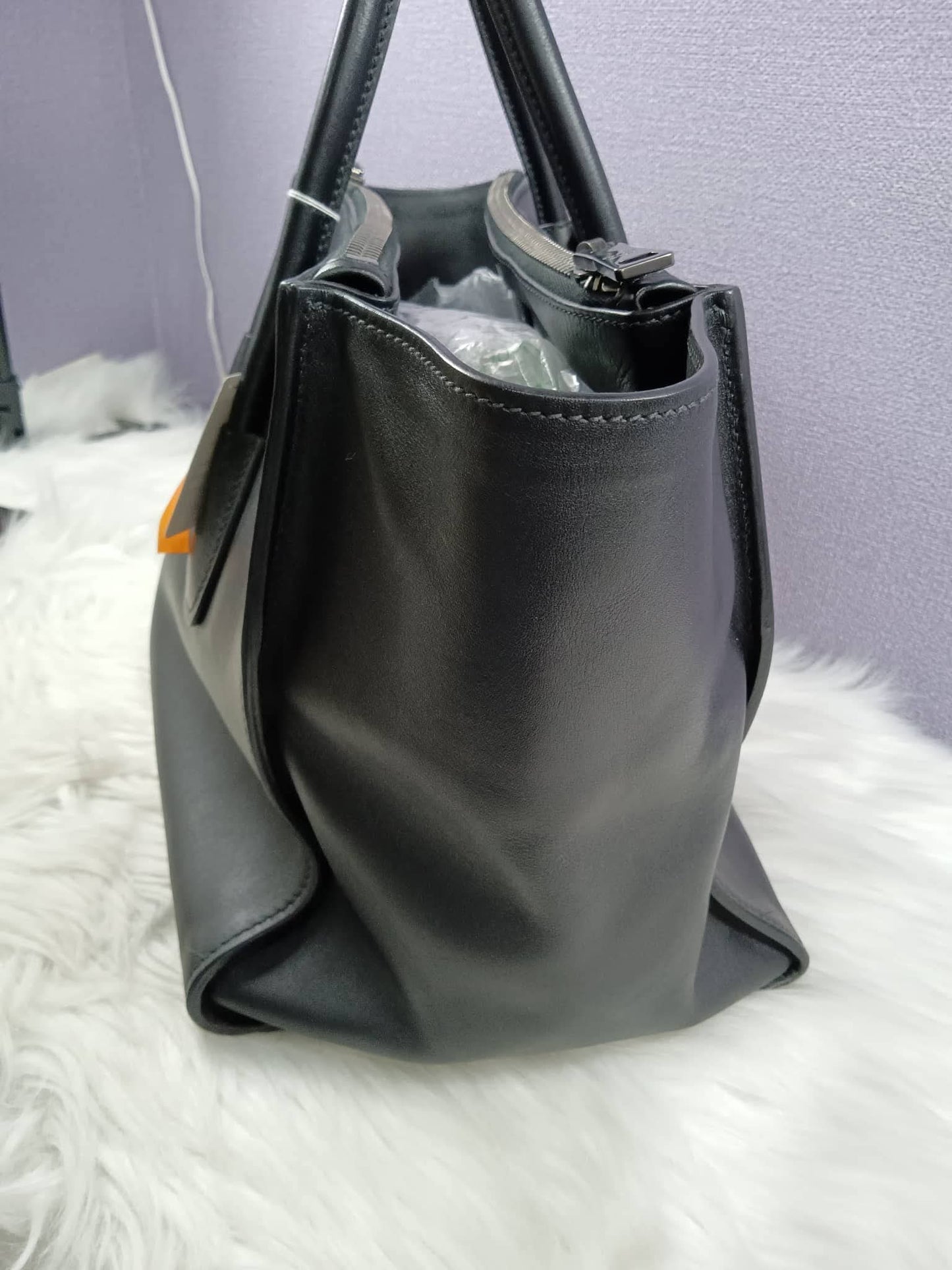PRADA Black City Calf Twin Pocket Tote