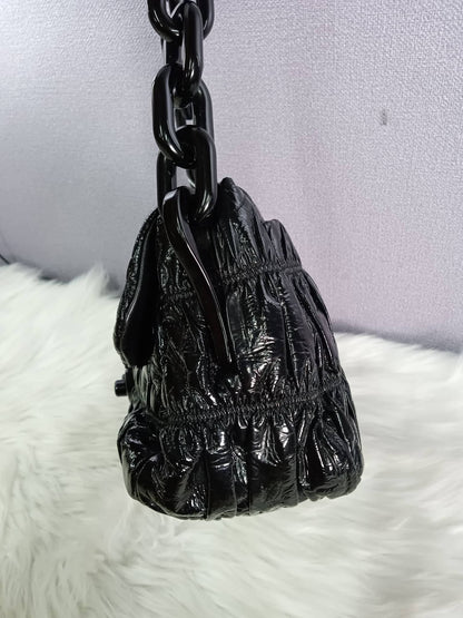 PRADA Vernice Gaufre Shoulder Bag