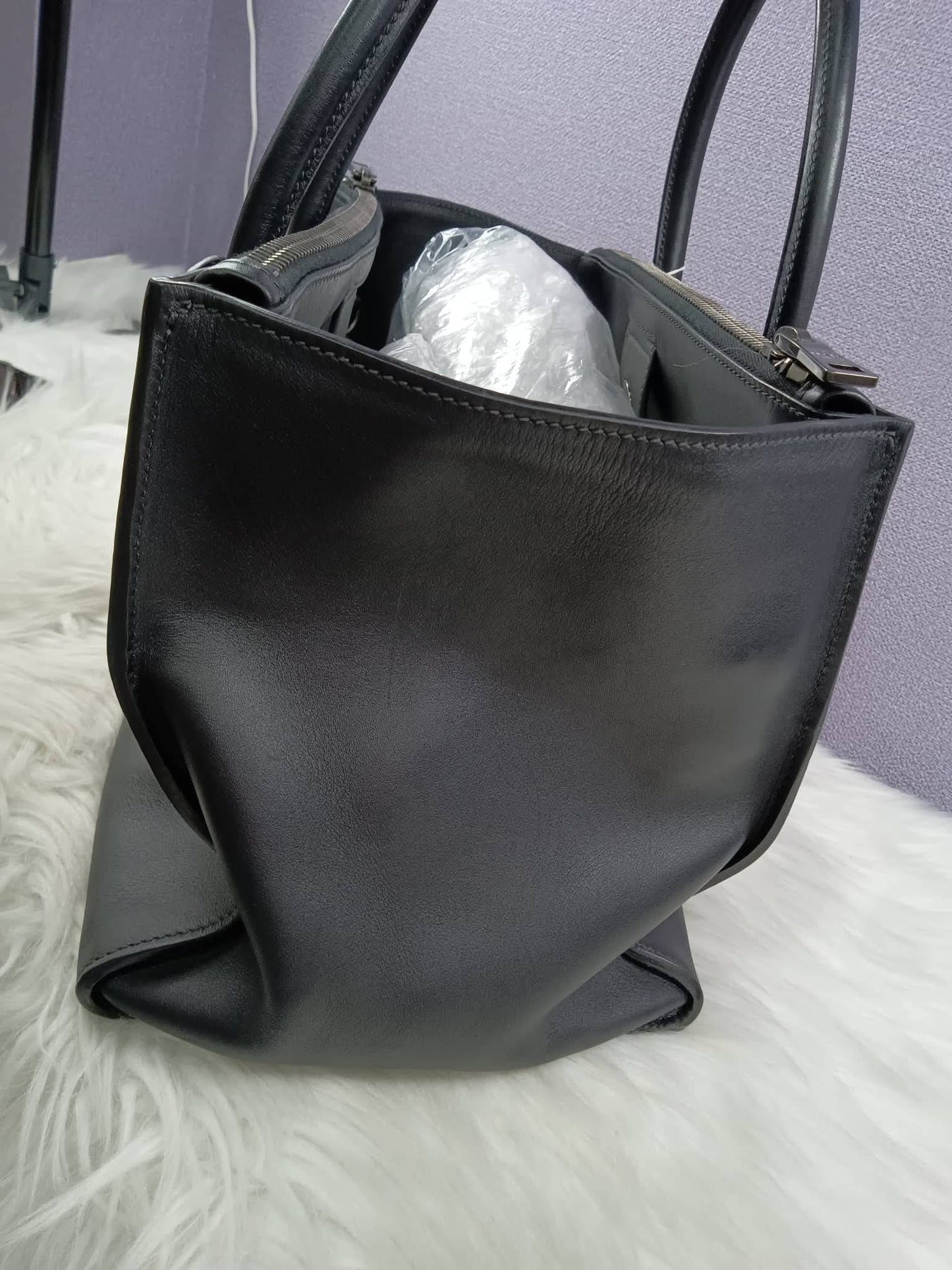 PRADA Black City Calf Twin Pocket Tote