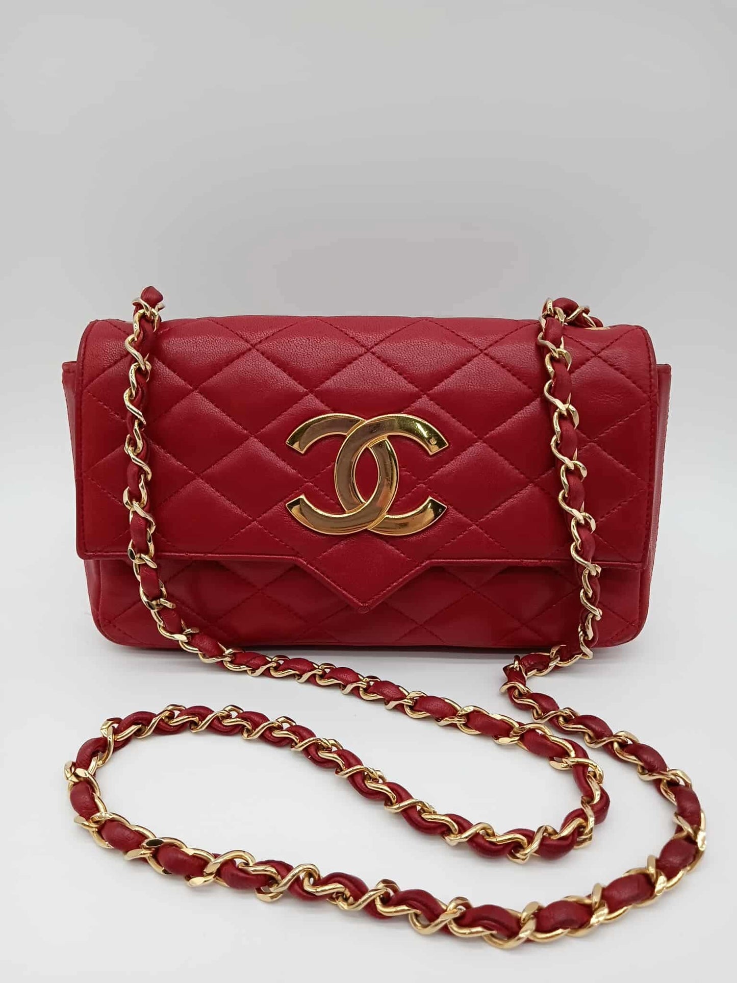 CHANEL Lamb Quilted Rectangular Vintage Flap