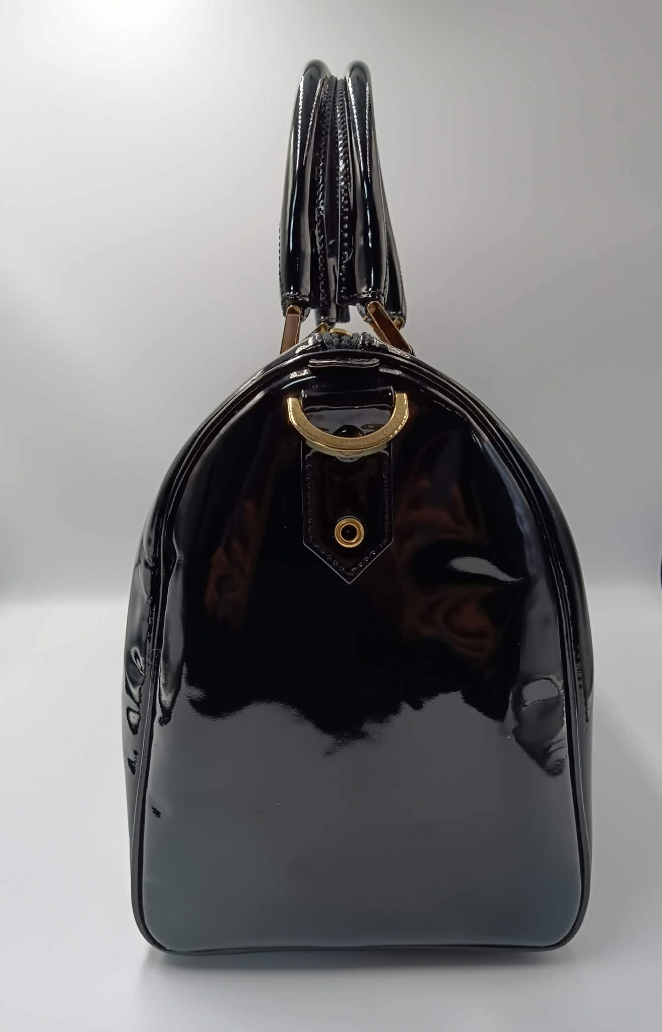 CHANEL Patent Vintage Timeless Boston Bag