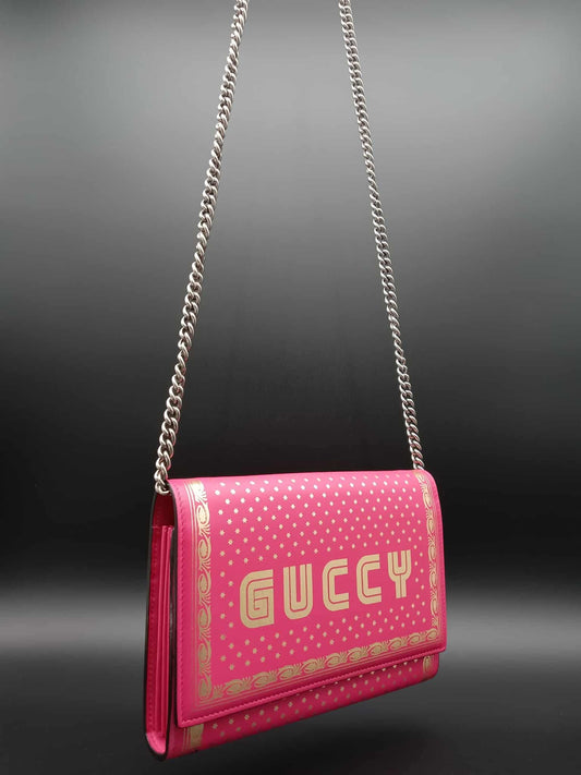 GUCCI Sega Logo Chain Wallet Shoulder Bag