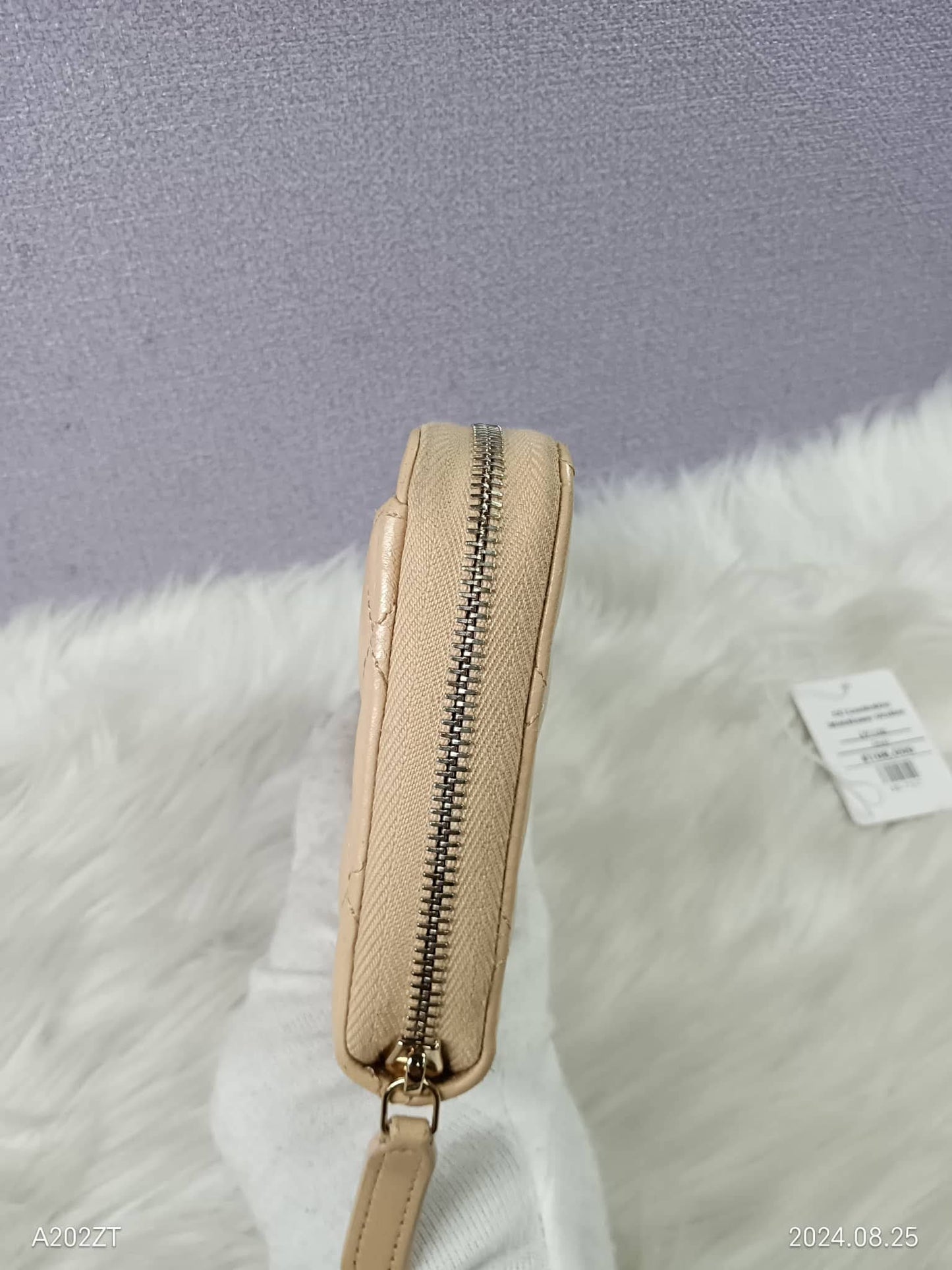 CHANEL Lambskin Matelasse Zippy Wallet
