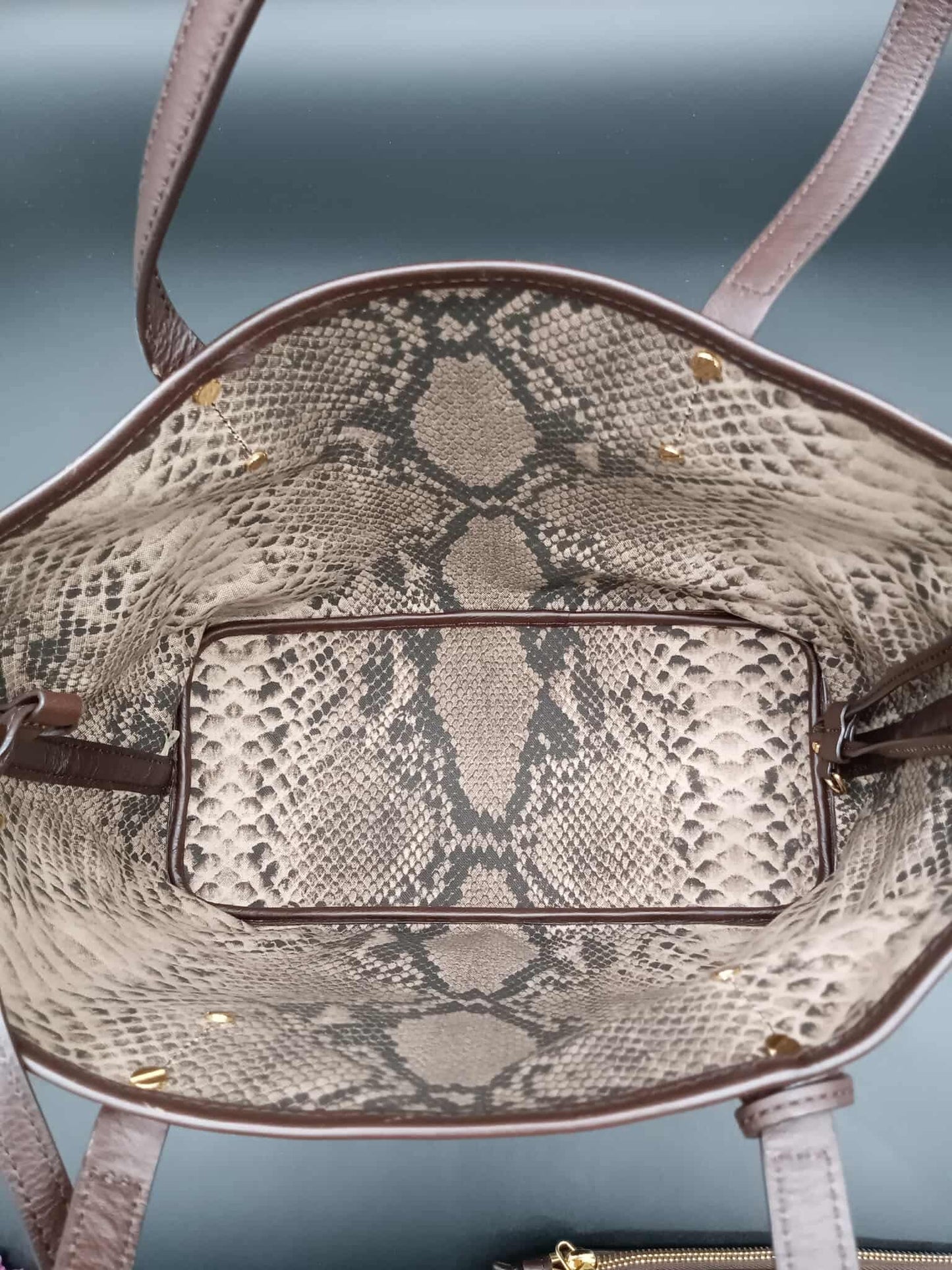 MICHAEL KORS Jet Set Reversible Snake Print Tote