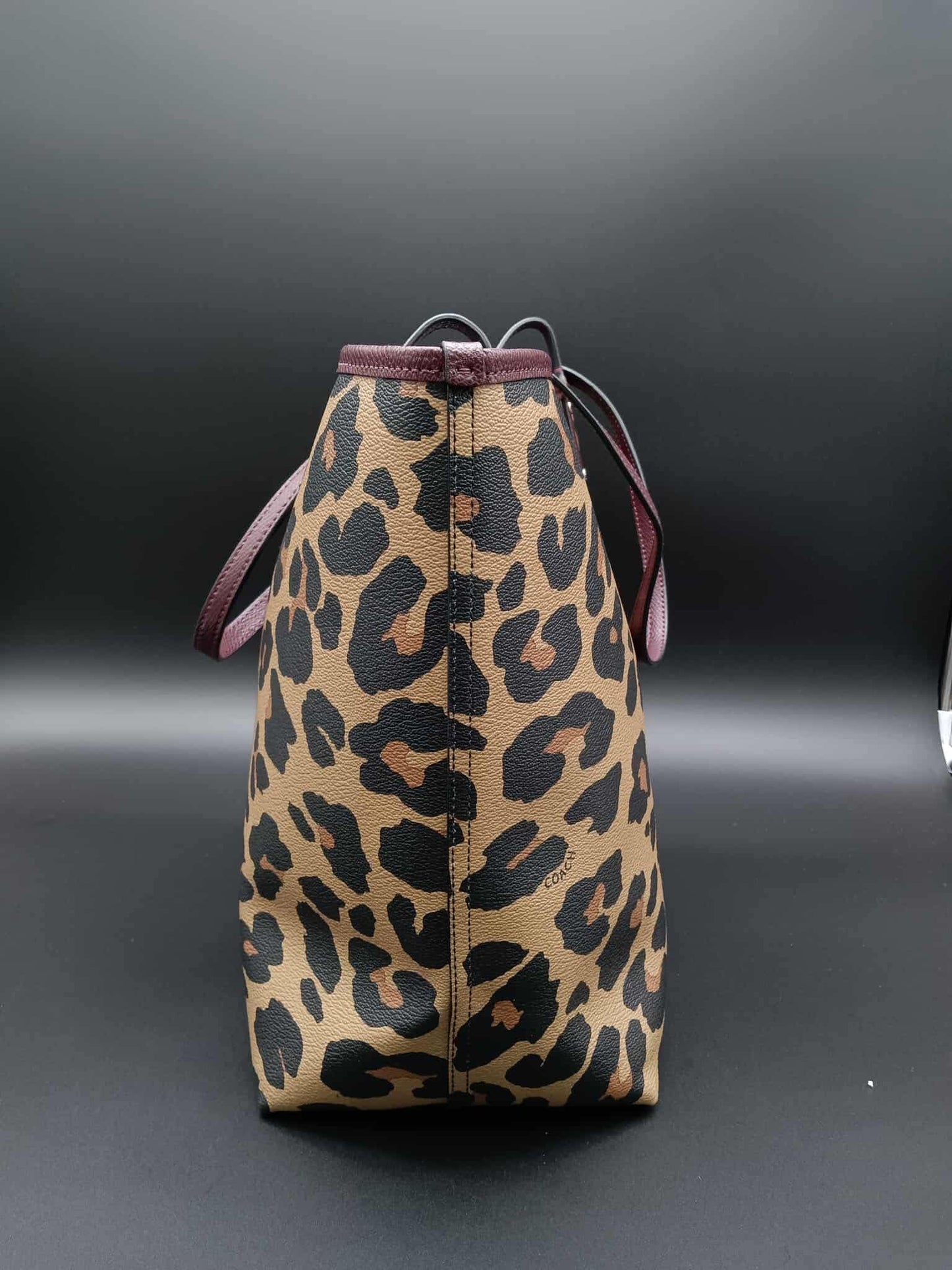 COACH Reversible City Tote With Leopard Print