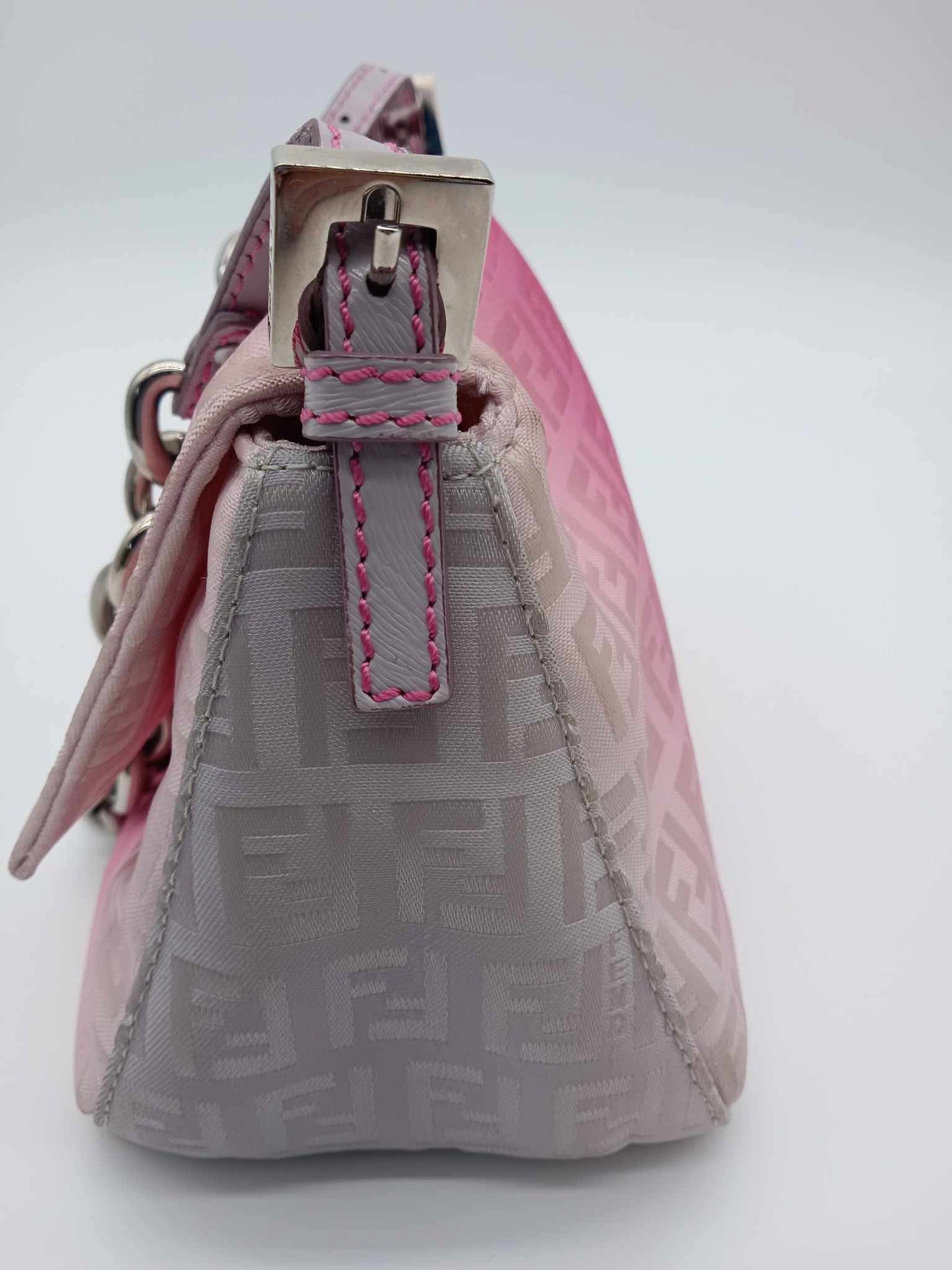 FENDI Zucca Pink Ombré Mini Baguette Bag