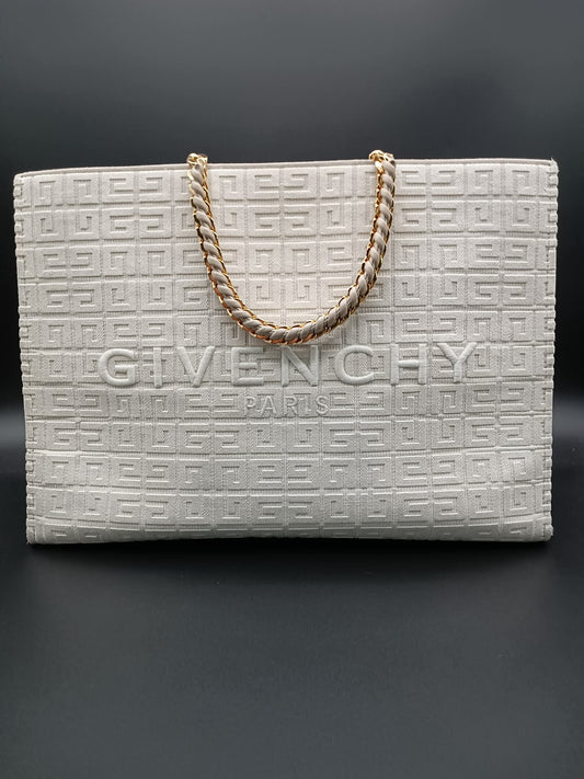 GIVENCHY Canvas Jacquard 4G Chain Tote