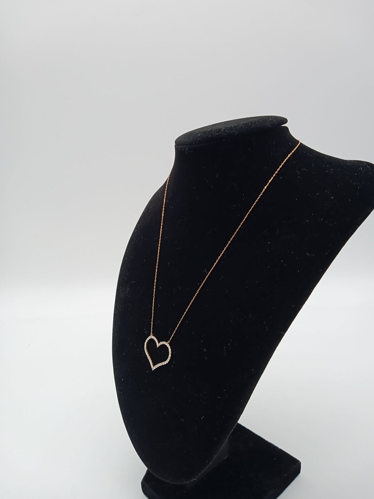 K18 YG Open Heart Necklace 0.50ct 1.60g