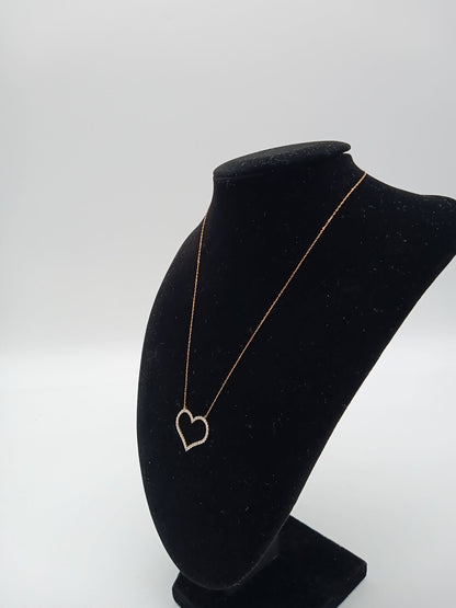 K18 YG Open Heart Necklace 0.50ct 1.60g
