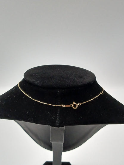 K18 YG Square Cluster Necklace 1ct 3.20g
