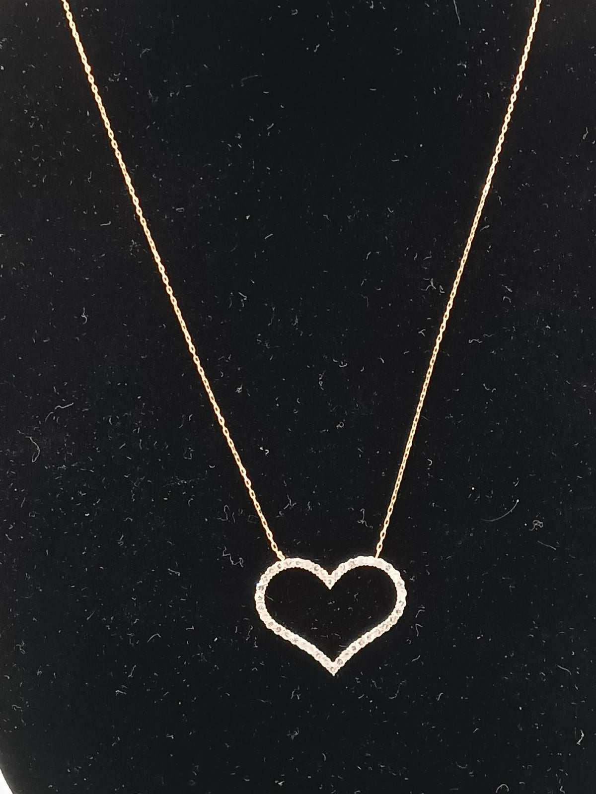 K18 YG Open Heart Necklace 0.50ct 1.60g