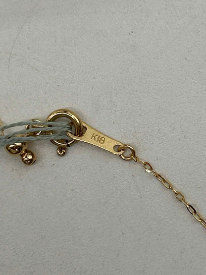 K18 YG Tricolor Smile Necklace 0.10ct 1.50g
