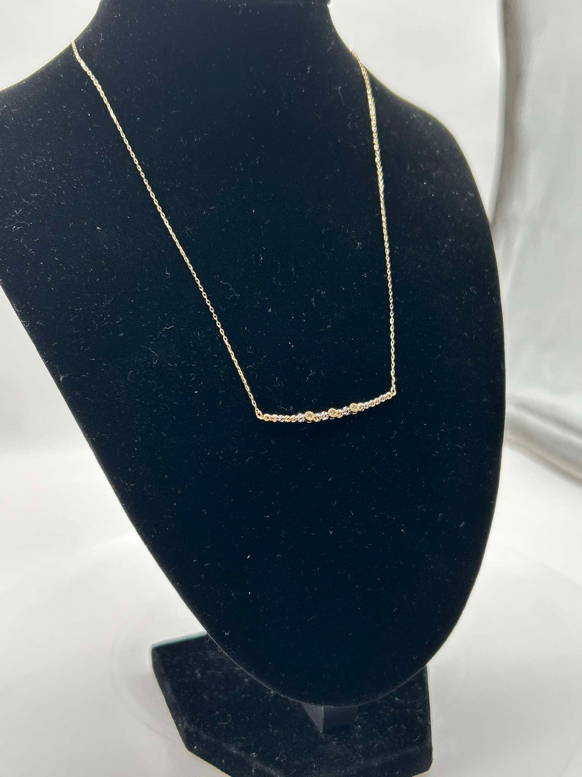 K18 YG Tricolor Smile Necklace 0.10ct 1.50g