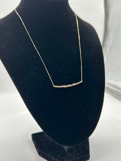 K18 YG Tricolor Smile Necklace 0.10ct 1.50g