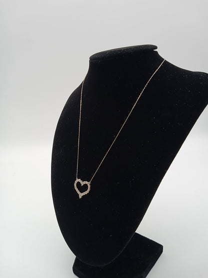 PT900 Open Heart Necklace 1ct 2.60g