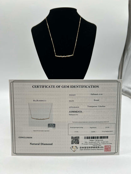 K18 YG Tricolor Smile Necklace 0.10ct 1.50g