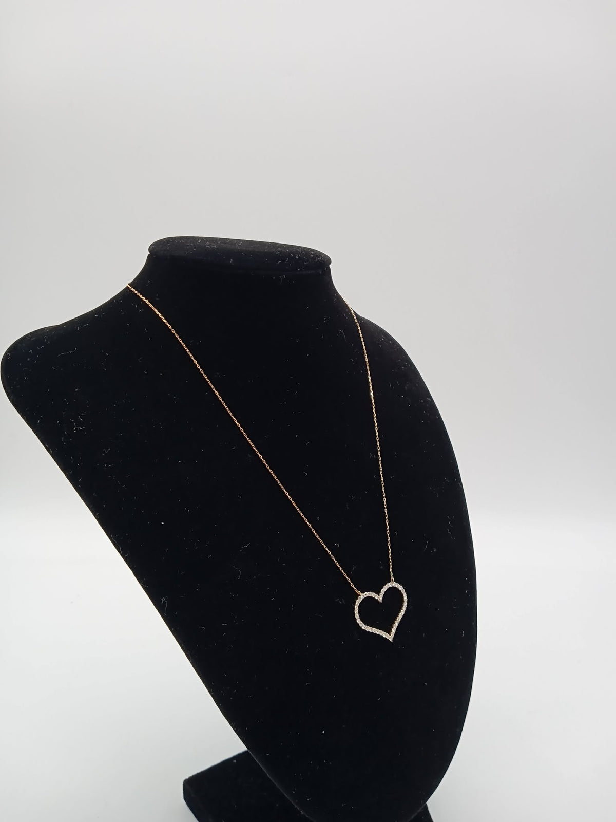 K18 YG Open Heart Necklace 0.50ct 1.60g