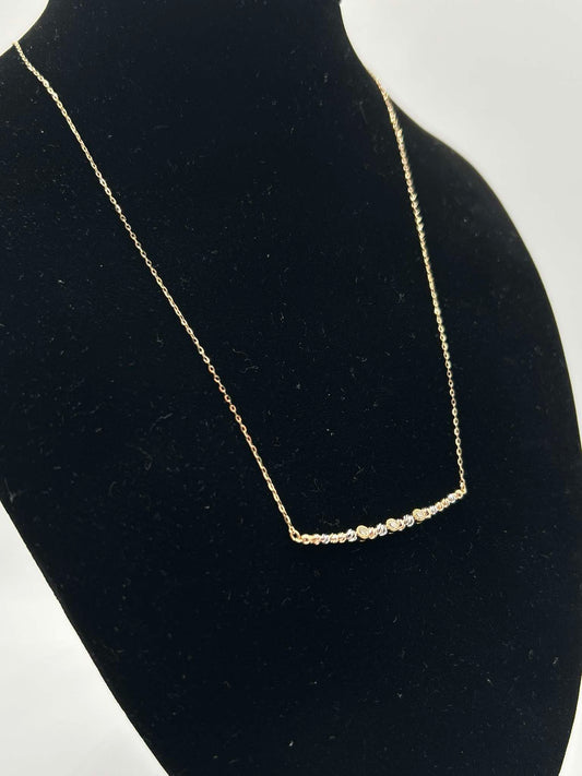 K18 YG Tricolor Smile Necklace 0.10ct 1.50g